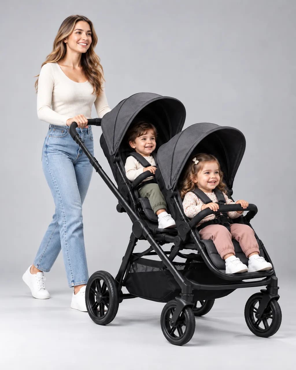 Front and Back Double Stroller
